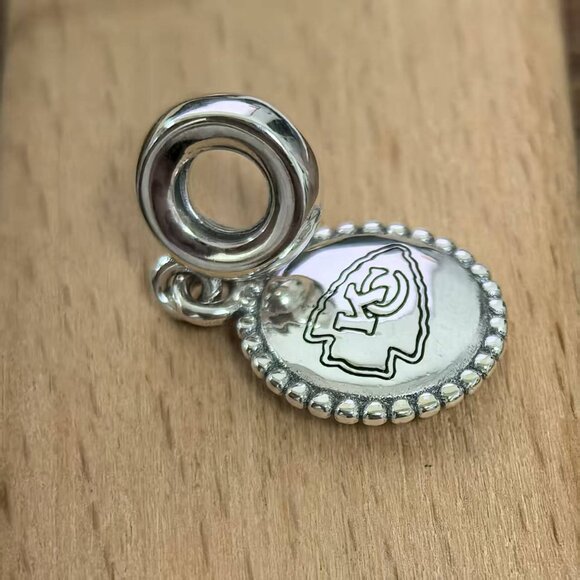 Pandora Kansas City Chiefs Football Arrowhead Charm, S925 Silver Bracelets - Picture 3 of 4